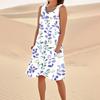 Women's Casual Summer Floral Print Sleeveless Pocket Dress
