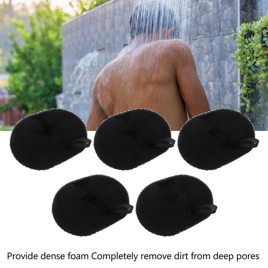 5pcs Bath Shower Loofah Sponge Cleansing Dense Foam Comfortable Massage Body Wash Scrubber