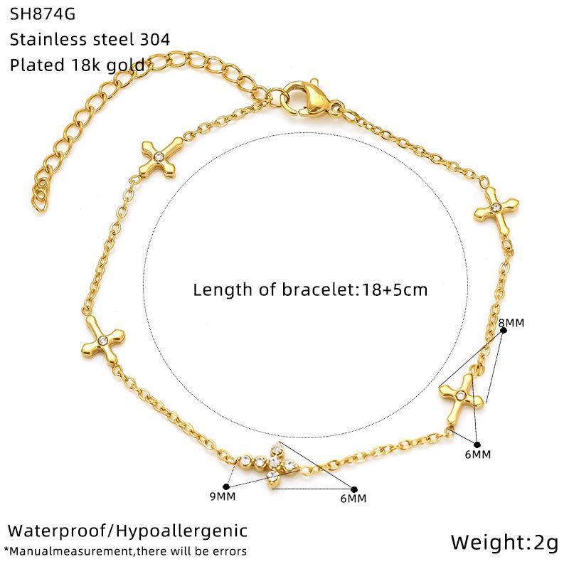 Trade Light Luxury High-End Stainless Steel Bracelet Women'S Zircon Personalized Love Butterfly Gold-Plated Jewelry