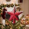Puntale Albero di Natale Placcato Elettroliticamente Stella a Cinque Punte Stella Scintillante Puntale per Albero Festa di Natale