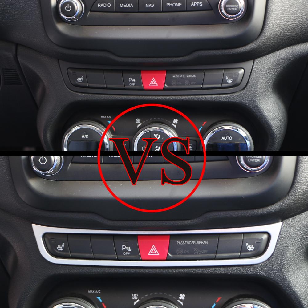 For Jeep Renegade 2015 - 2017 Center Console Dashboard Seat Heat Switch Button Panel Cover Trim Molding Car Accessories