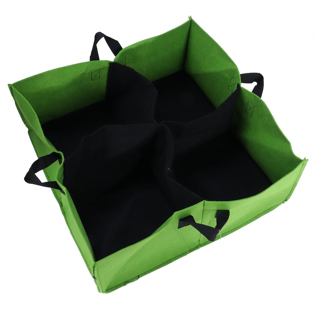 4 Grid Environmentally Friendly Seedling Bag NonWoven Square Plant Growth Bag for Outdoor