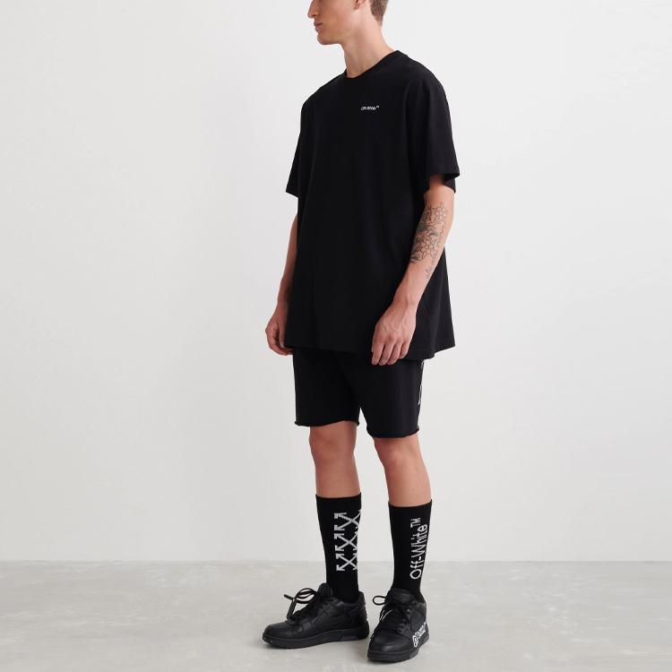 Off-White Caravag Arrow Over Short-Sleeve Tee Black Men Tops OMAA038C99JER0051001