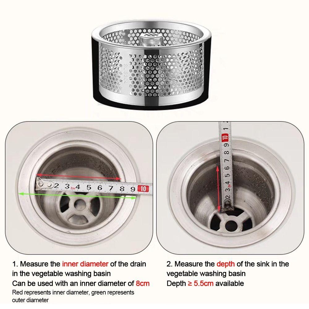 Stainless Steel Sink Strainer Anti-blocking Round Shape Drain Stopper Mesh Hair Catcher Waste Catcher