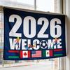 America Canada Mexico Flag 2026 Worlds Cup Flag Banners Outdoor Indoor Yard Garden Lawn Holiday Decoration Banners Sign