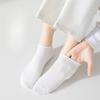5 Pairs of Short Socks for Women, Summer Thin Solid-color Cotton Socks, Cream-style Double-needle Low-top Shallow-mouthed Boat Socks