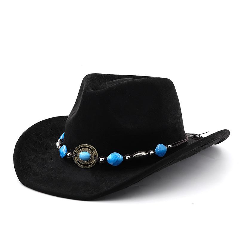 Casual Denim Ancient Jazz Hat Ethnic Style Woolen Hat Felt Ancient Suede Hat Cowboy Hat