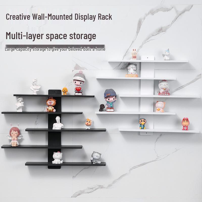 Wall-Mounted Multi-Layer Display Rack for Figurines and Toys