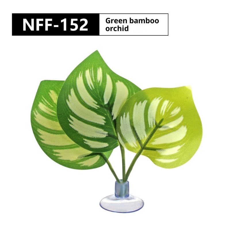 Reptile Habitat Artificial Climbing Leaf Plant Rest Bed for Fish Tank Lizard Snake Turtle Spawning Breeding Decor