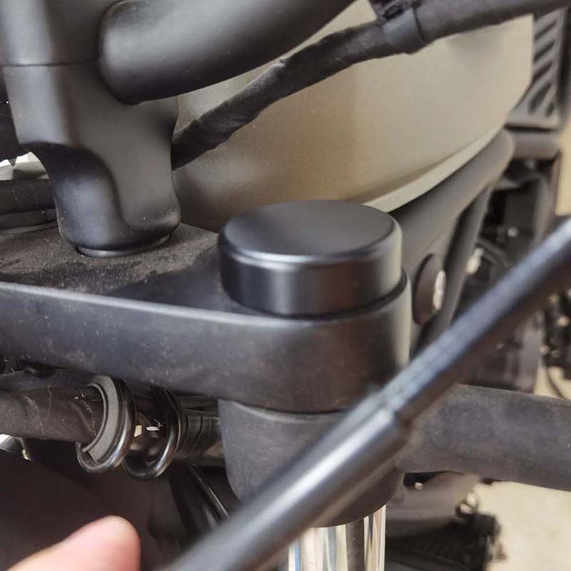 2Pcs Black CNC Aluminum Upper Fork Stem Nut Cover Cap with Wrench for Honda Rebel CMX 250 300 500 Motorcycle Front Shock Decorative Protector