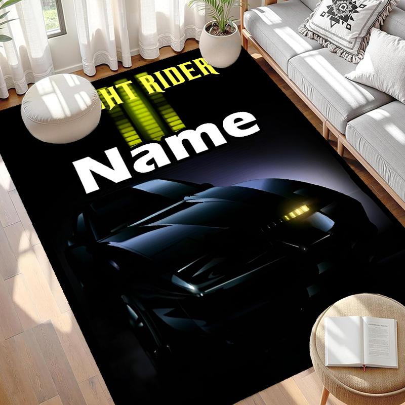 Custom Name Personalized Knight Rider Print Carpet, Versatile Home Decor Rug, for Playroom, Apartment, Balcony, Entryway, Hallway Gift
