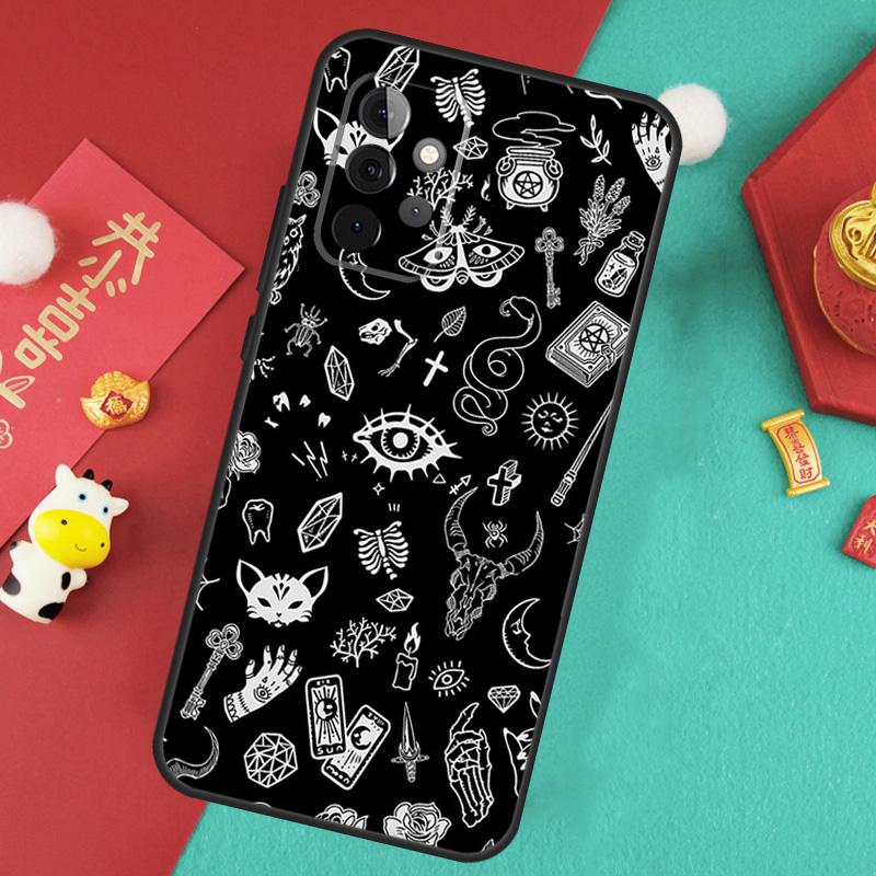 Occult Witchcraft Moon Gothic Witch Case For Samsung Galaxy A52 A32 A12 A14 A34 A54 A51 A71 A53 A33 A13 A15 A25 A35 A55 Cover
