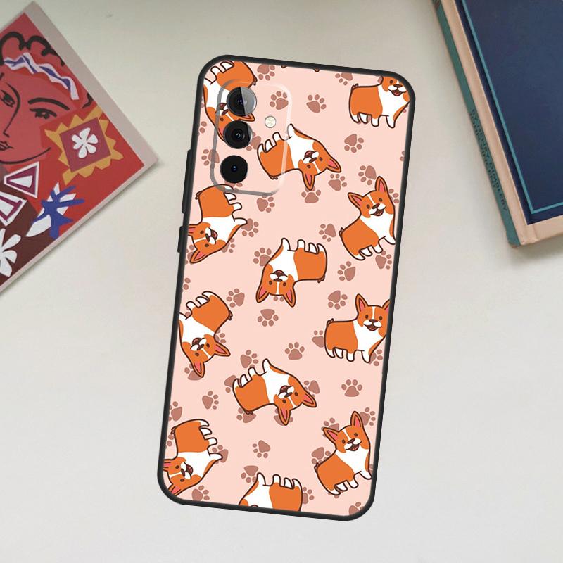 Cartoon Corgi Dog Case For Samsung Galaxy A34 A54 A14 A56 A52 A53 A16 A26 A36 A55 A35 A15 A32 A12 A33 A13 A17