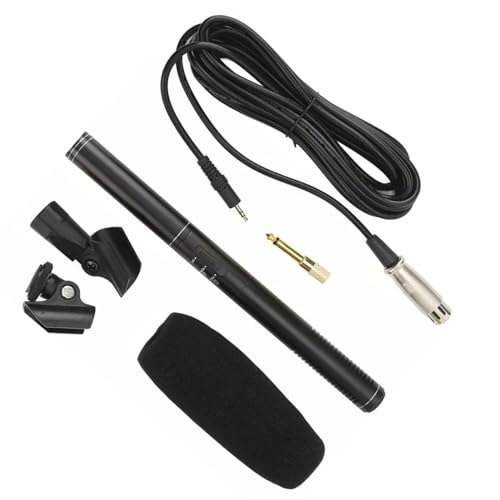 ABS Metal Wired Professional Interview Microphone with XLR Cable and Windscreen for Video Camcorders, DSLRs, and DV Cameras