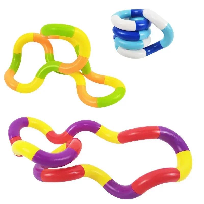 1Pcs Tangle Rope Twist Fidget Toy Rrainbow Circle Sensory Autism Therapy Jouet Anti Stress Enfant Juguete Antiestres Niños