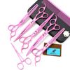 8.0 Inch Nimpson, 5 Packs Of Lacquered Pink, Pet Grooming Scissors, Straight Scissors, Set, Free Row Comb.