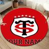 Stade Toulouse Crest Custom Name Round Area Rug Carpet Rug For Living Room Bedroom Sofa Playroom Decor Nonslip Floor Mat