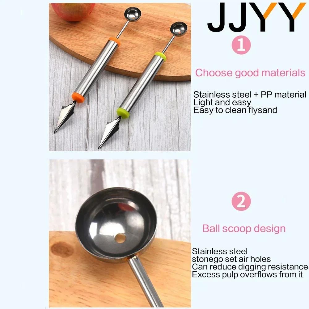 Watermelon Slicer Cutter Tool Fruit Vegetable Carving Knife Ice Cream Scoop Kitchen Gadget for Cold Dishes Salad Making