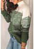 2020 Autumn New Women's Casual High Neck Striped Color Block Sweater