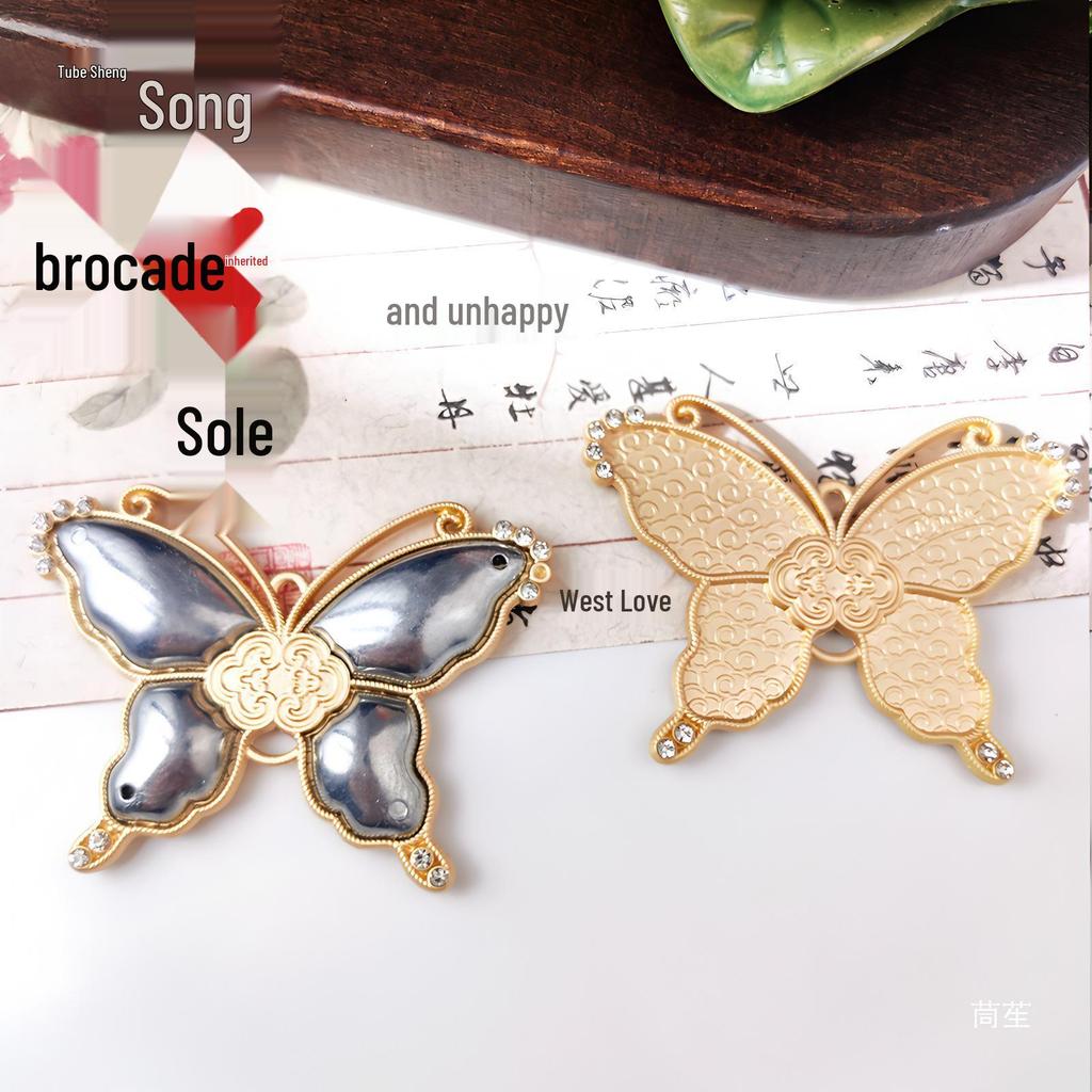 Handcrafted Gourd Pendant with Butterfly Clasp and Tassel