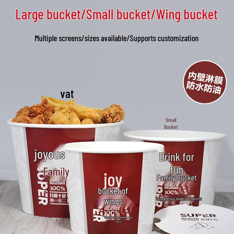 Snack Platter Box: Small Snacks & Fried Chicken Family Bucket with Four-Compartment Round Plate