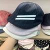 Retro denim summer striped splicing hat men's and women's versatile fashion breathable baseball cap sunshade cap tide