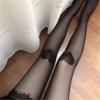 Printed Stockings Black Heart Stockings White Big Heart Pantyhose Ultra-Thin Black Anti-Snag Any Cut Socks