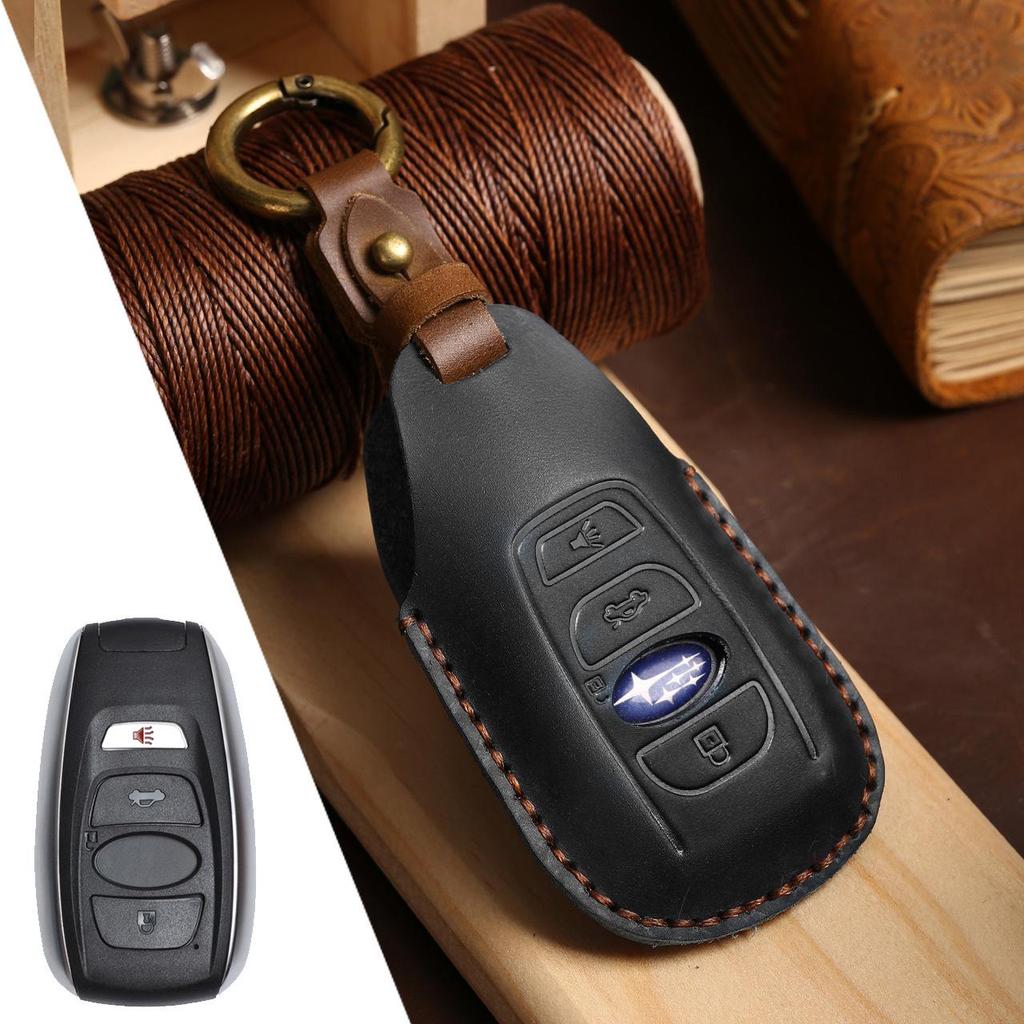 Genuine Leather Subaru Key Case for Forester, XV, Outback, Legacy, and BRZ