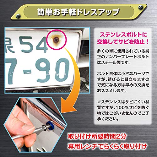 Freate Number Plate Bolt Number Frame Anti-Theft Screw M6 (Blue, Threaded Section 25mm)