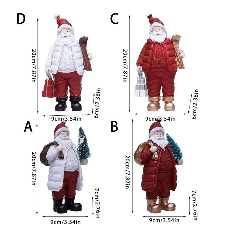 Christmas Figurine Figure Decors Resin Santa Clauses Statue Christmas Decorative Figurines Table Centerpiece for Holiday