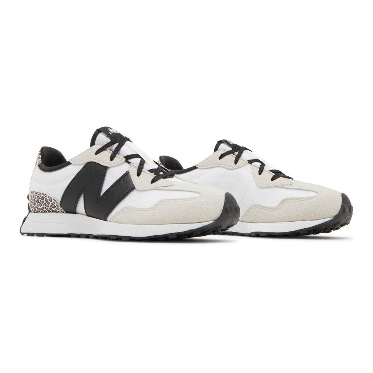 にゃん New Balance 327 Big Kid Leopard Kids Sneakers White Black