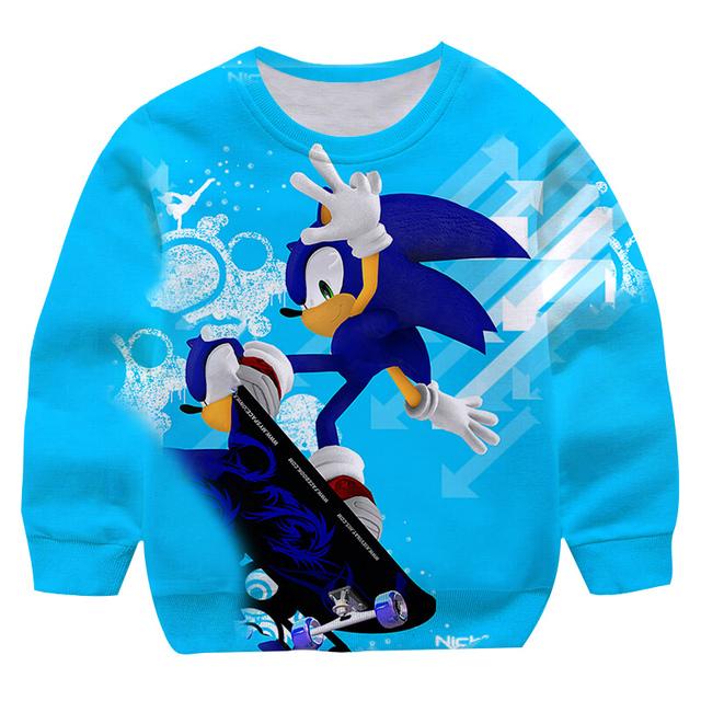 MINISO 2025 year New style Boys 4-14 Years Clothes Cartoon sonic Round collar hoodies Girls Sweatshirts  Hoodie fit kids size 100-160cm 5-6 Years