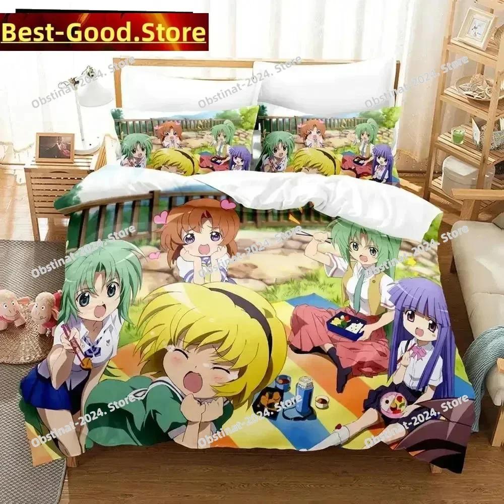 3D Anime Higurashi When They Cry Beding Set Printed Bed Linen Set With Pilowcase Bed Soft Duvet Cover Single Double Quen Super King-Sized Dimensionsd