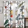 Flower Style Christmas Curtain Decoration Cartoon Santa Curtain Elk Snowman Christmas Tree Children's Room Decoration