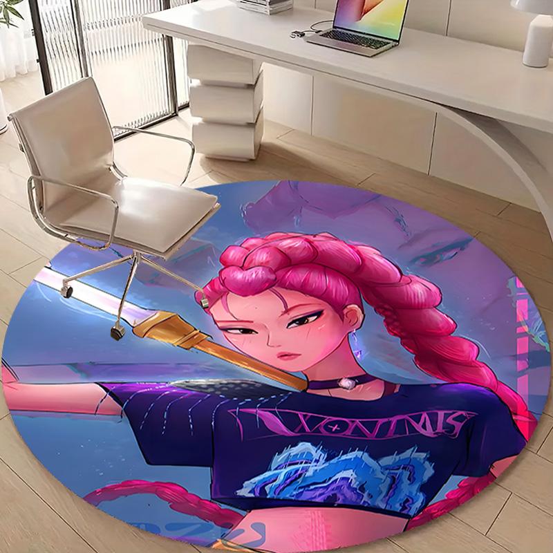 1pc KPop Demon Hunters MIRA2 Design Printed Area Round Carpet for Bedroom Living Room Home Decor Rugs Mat Non Slip Mat Rug for Bedside
