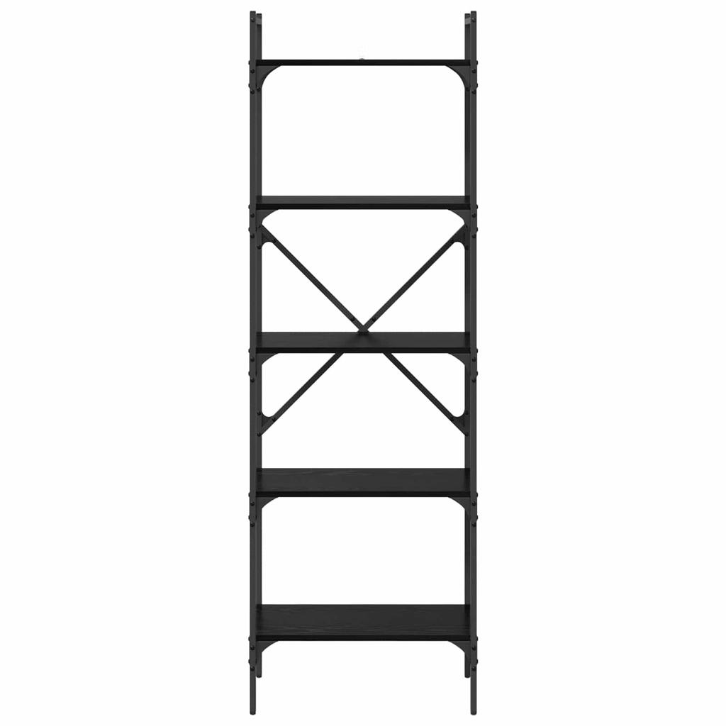 Bookshelf Black Oak Effect 56 X 32 X 174 Cm Engineered Wood