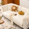 White Sofa Cushion  New Four-Season Universal Non-Slip Fabric Korean Summer Cream Wind Seat Cushion Cover Cover Cloth