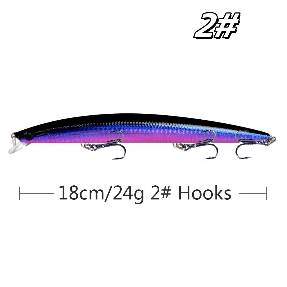Minnow Fishing Lure Laser Hard Artificial Bait 18cm 24g 3D Eyes Sharp Hooks Sea Fishing Bait Colorful Crankbait Wobblers