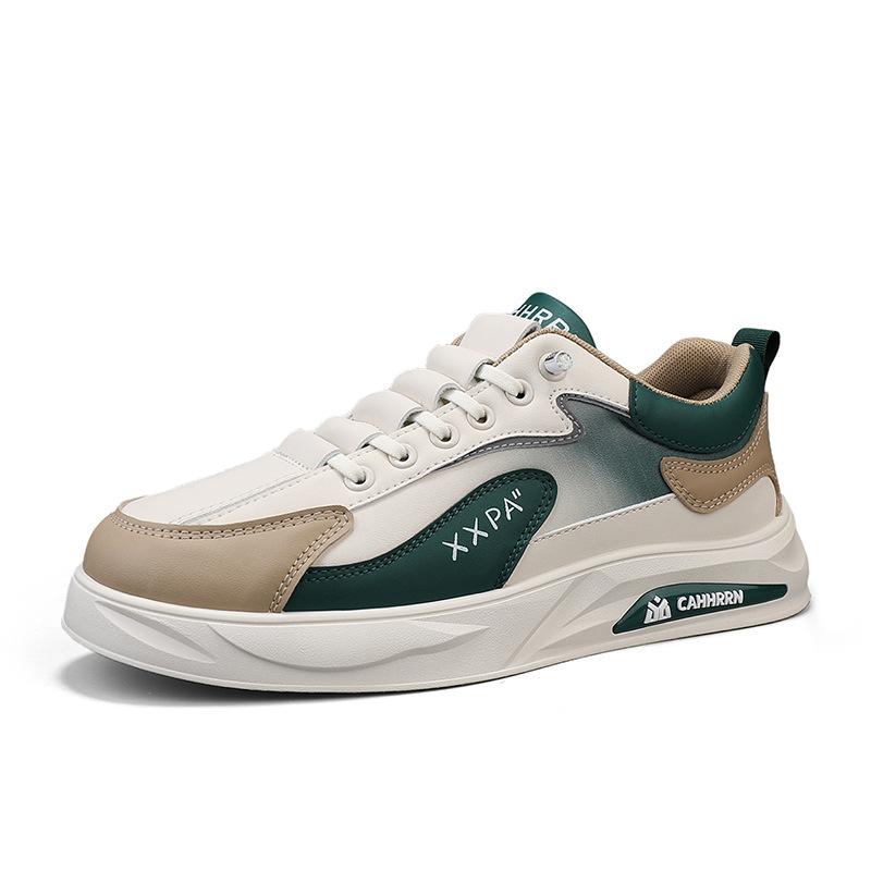 

Casual board shoes flat bottom heightening low-top foot cover trendy shoes spring and autumn new trend color matching leather sports men s shoes 44