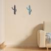 Wall Mounted Cactus Shaped Double Hook Sturdy Iron Coat Hanger for Entryway or Bathroom Easy Installation Towel Hook