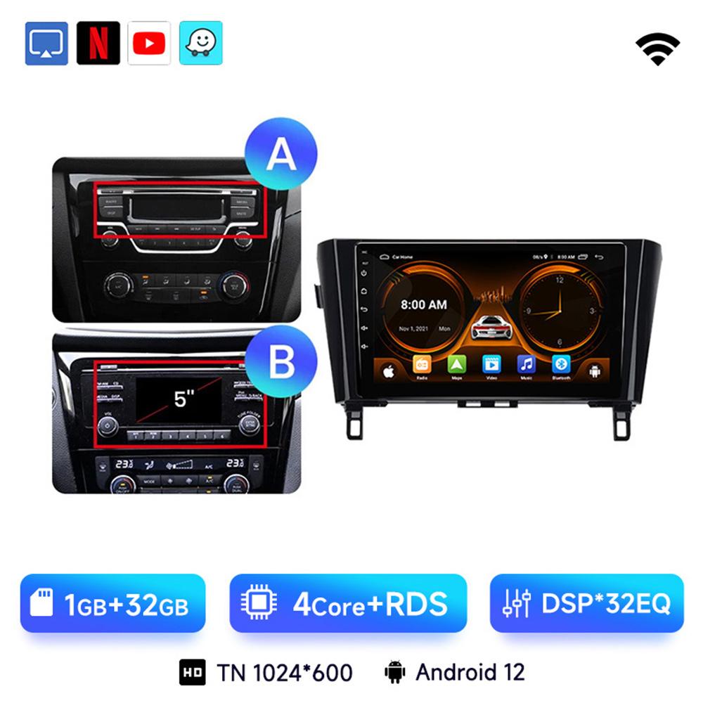 

JIUYIN Wireless CarPlay Android Auto Radio For Nissan Qashqai J11 X-Trail 3 T32 2013-2017 Car Multimedia GPS 2din autoradio CHINA