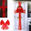 Luxurious Red Christmas Traditional Double Layer Bow Door Decoration For Holiday Festivities