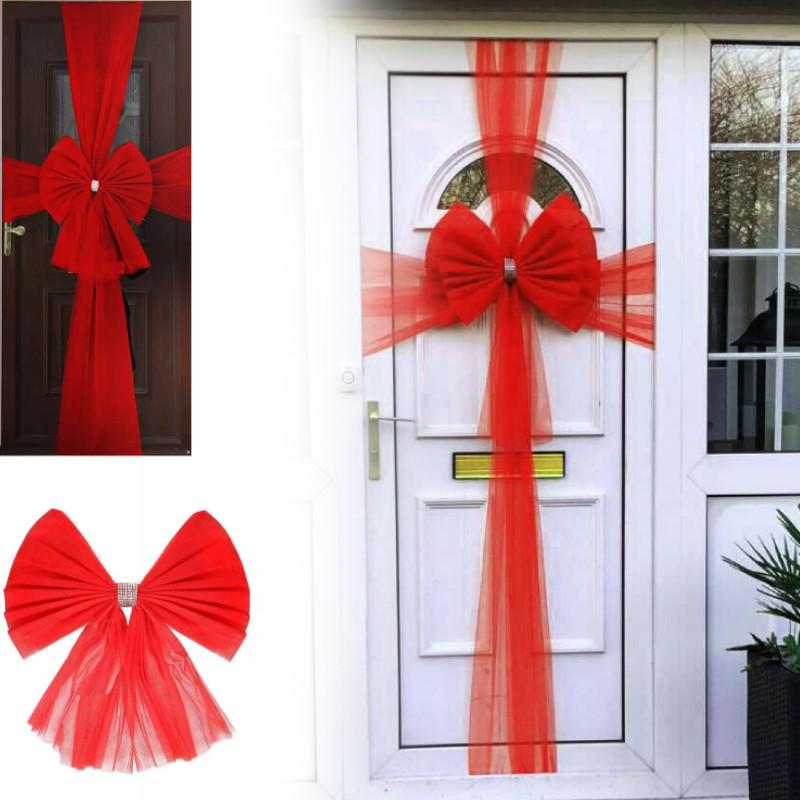 Luxurious Red Christmas Traditional Double Layer Bow Door Decoration For Holiday Festivities