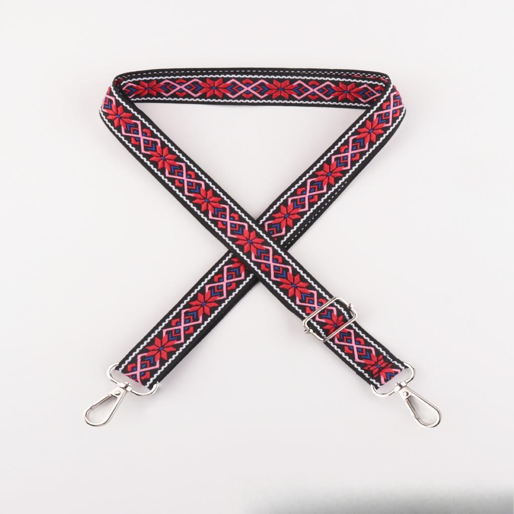 New Color Ethnic Style Jacquard Wide Strap Bag Accessories Bag Single Shoulder Crossbody Thickened Burden Reduction Long Strap