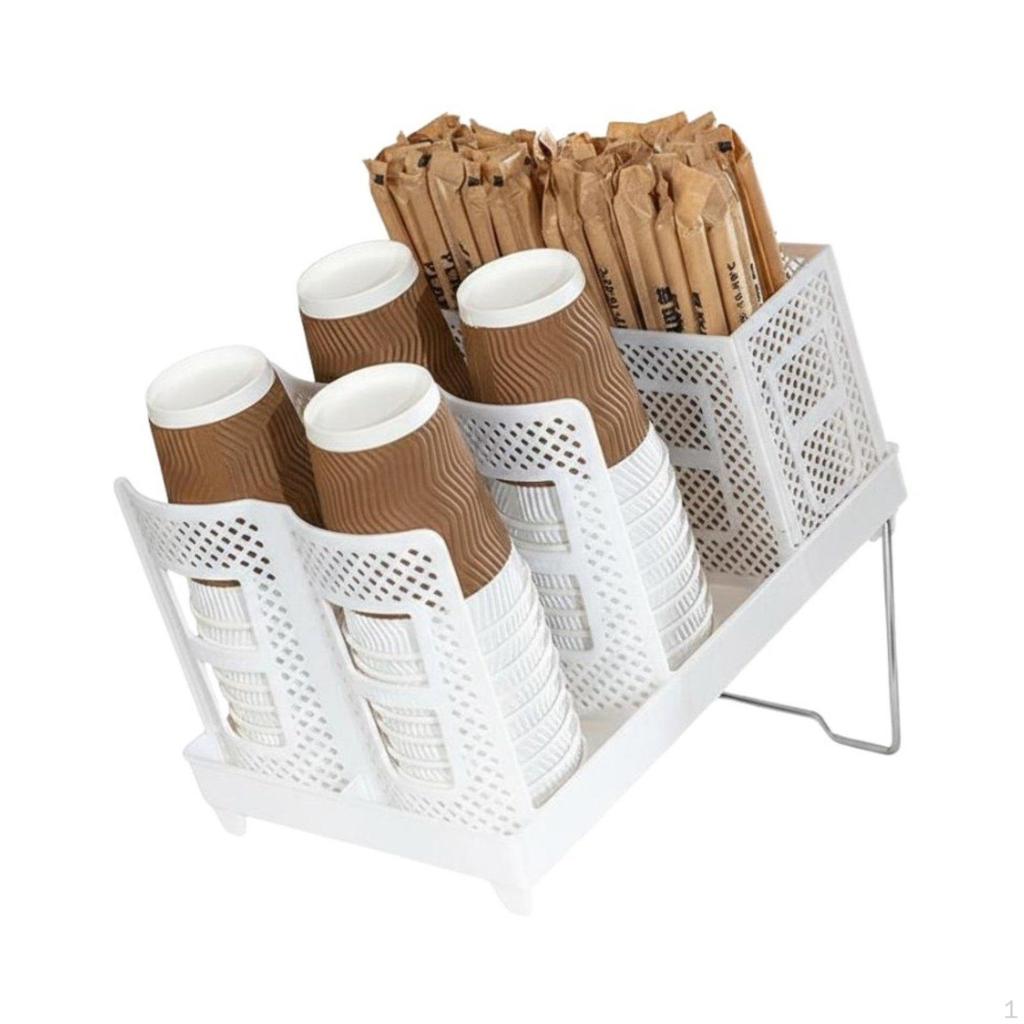 Cup Storage Rack Detachable Design Tilted Paper Organizer SpaceSaving Coffee Station
