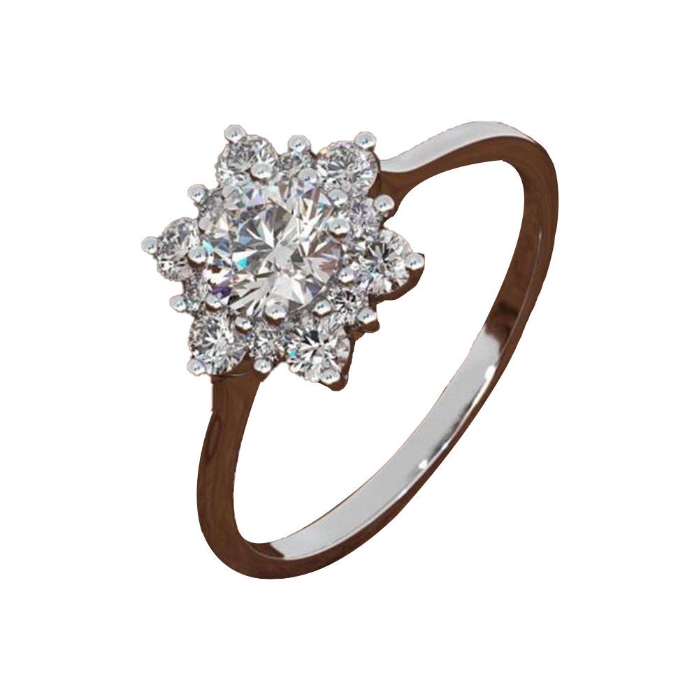 Luxury Snowflake Diamond Ring: Elegant European & American Design for Women’s Fashion Weddings