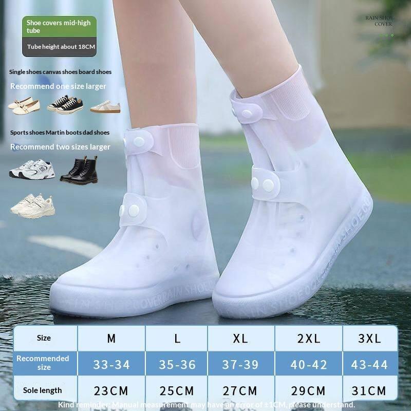 1Pair Tpu Shoe Cover Rain Boots Cover Waterproof Non-Slip Shoes Protector Outdoor Reusable Thickened Footwear