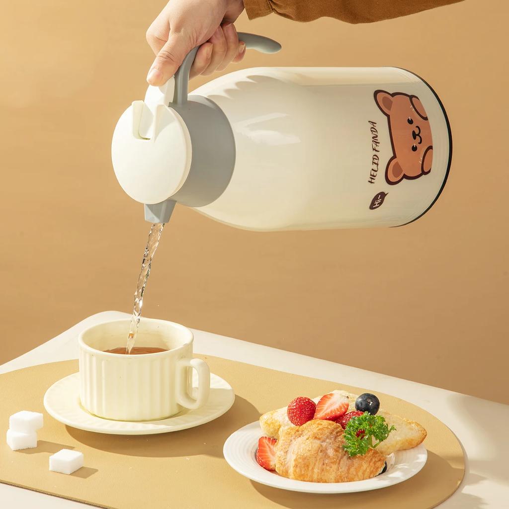 Thermos Kettle With Glass Liner Portable Large Capacity Hot Water Bottle Office Household Vacuum Insulated Kettle