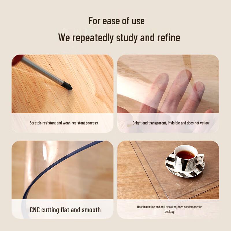 1.5mm Thick Transparent PVC Desk & Table Protector Mat