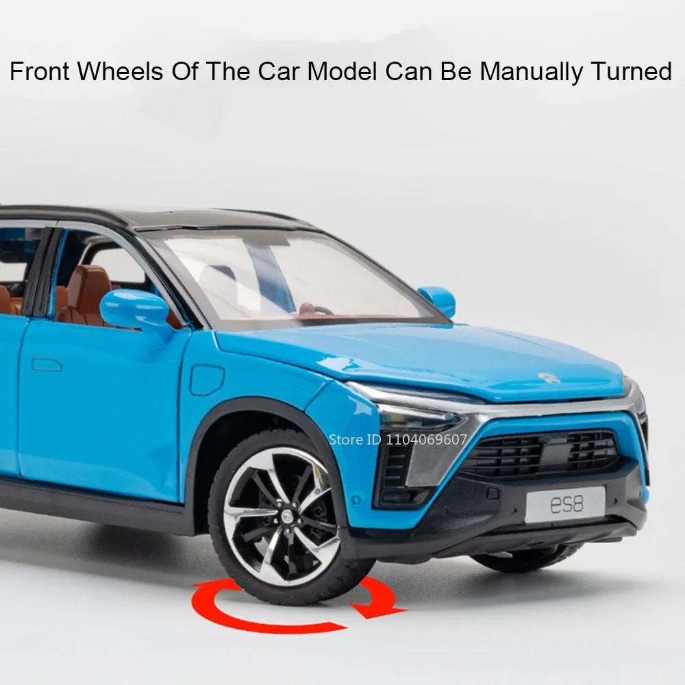 1:24 Aliaj NIO ES8 Modele Mașinuțe Miniaturale Metal Turnat Sub Presiune Tracțiune Înapoi Sunet Lumină 6 Uși se Deschid Jucării Vehicul Cadouri Copii